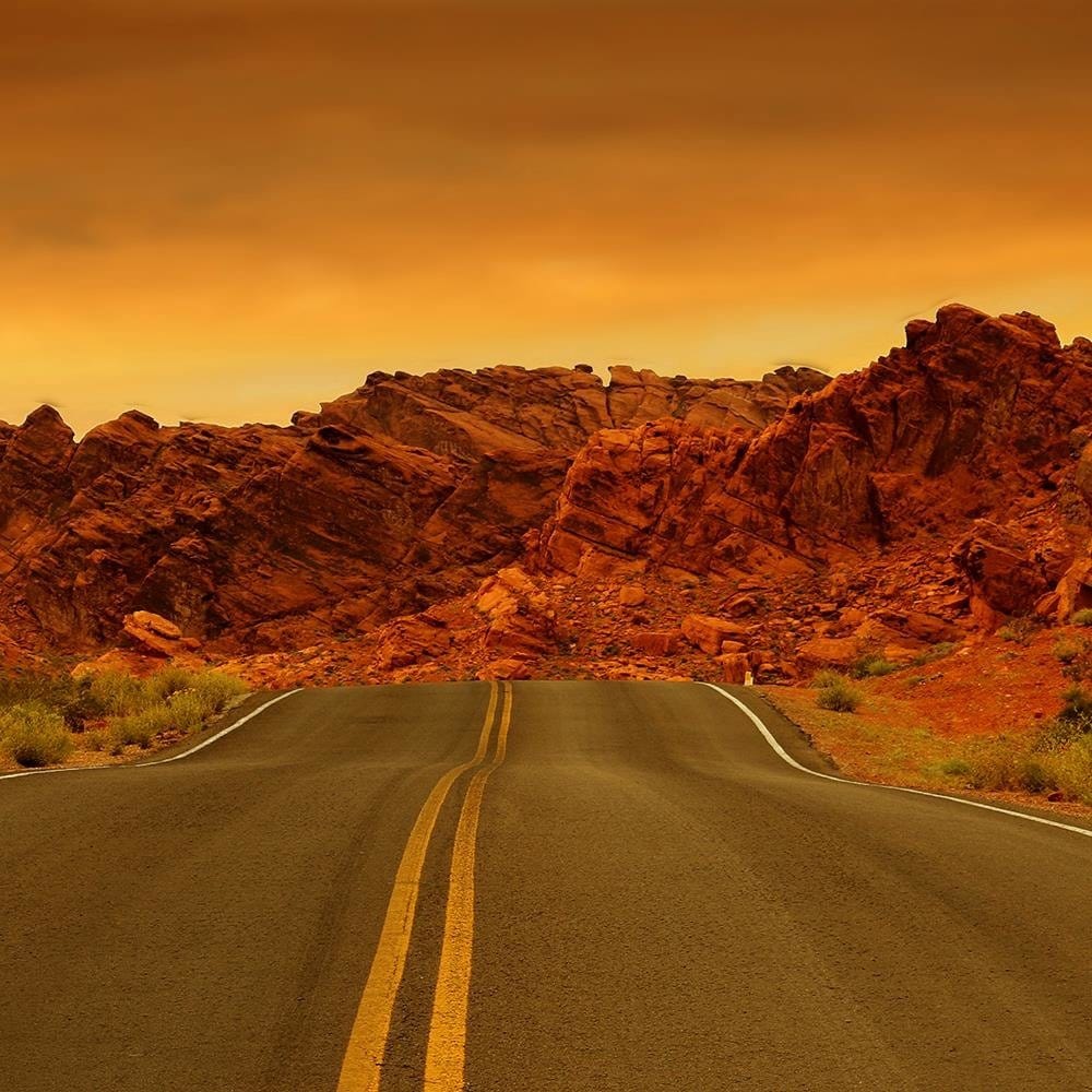 Glezna melnā rāmī - The Road In The Desert 4 Home Trends