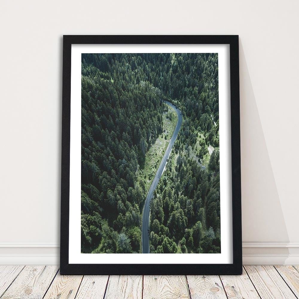 Glezna melnā rāmī - The Road In The Forest Home Trends