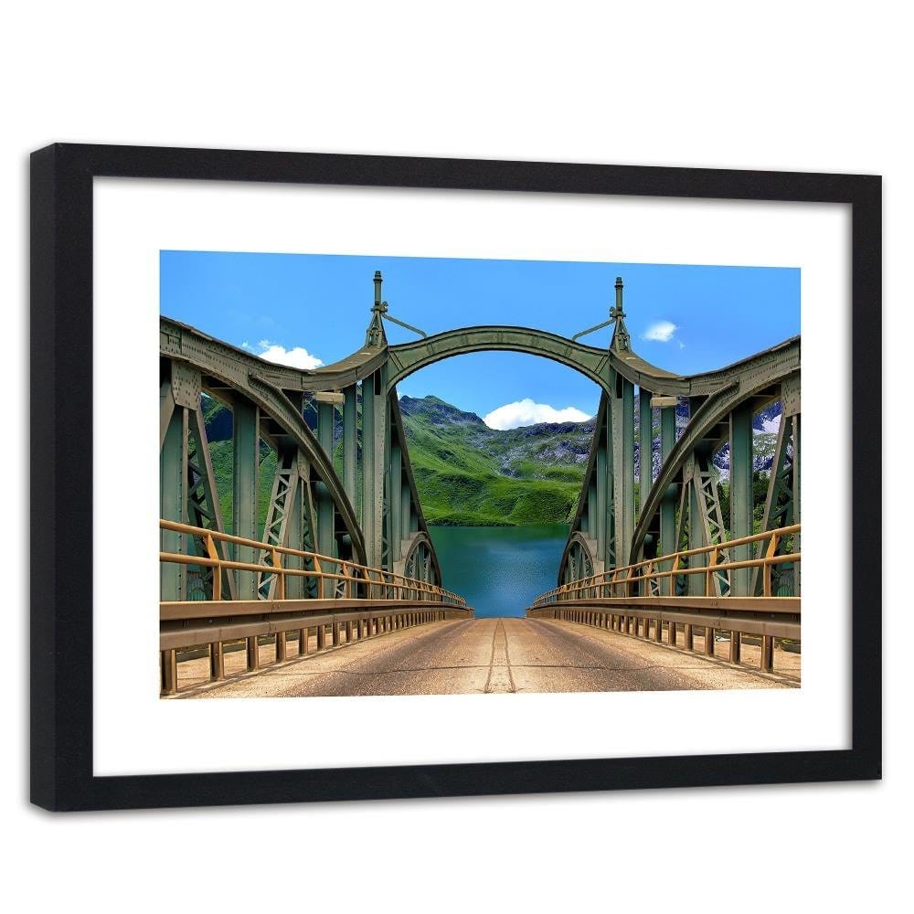 Glezna melnā rāmī - The Road Over The Bridge Home Trends