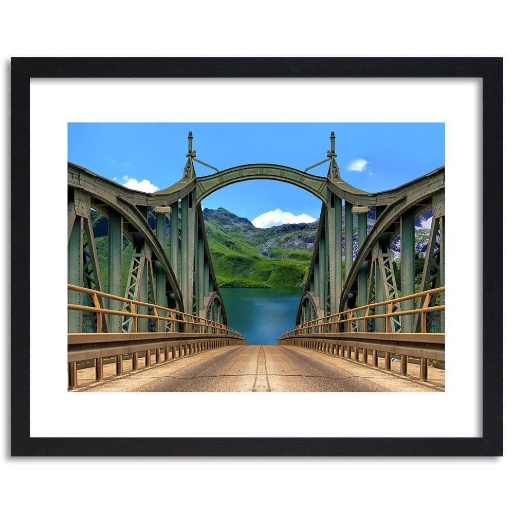 Glezna melnā rāmī - The Road Over The Bridge Home Trends