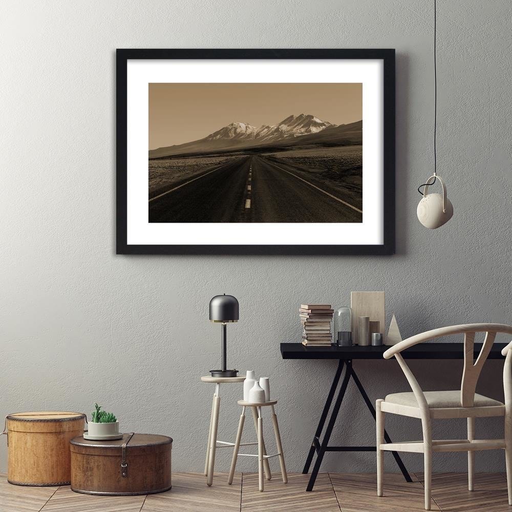 Glezna melnā rāmī - The Road Through The Wilderness 1 Home Trends