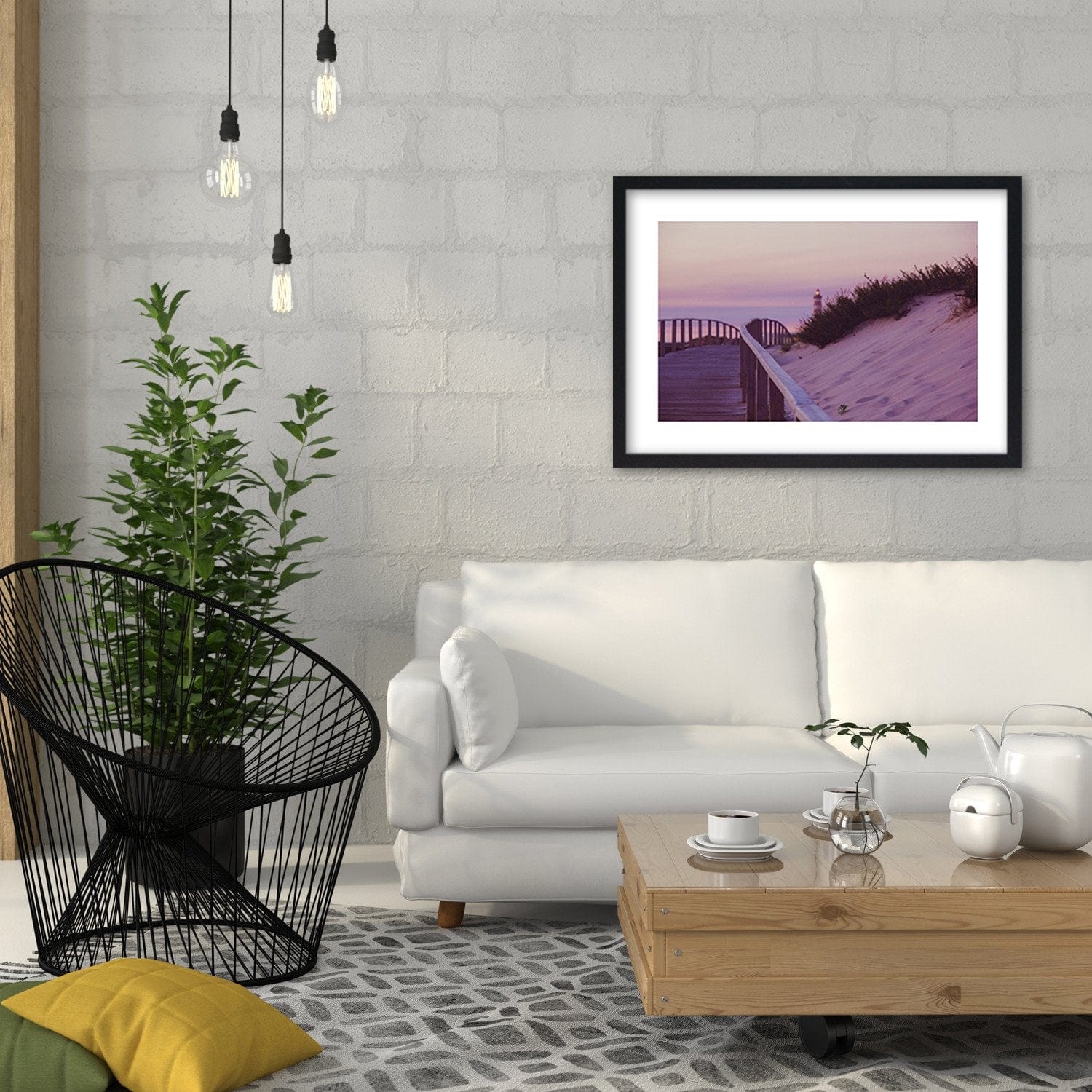 Glezna melnā rāmī - The Road To The Lighthouse Home Trends