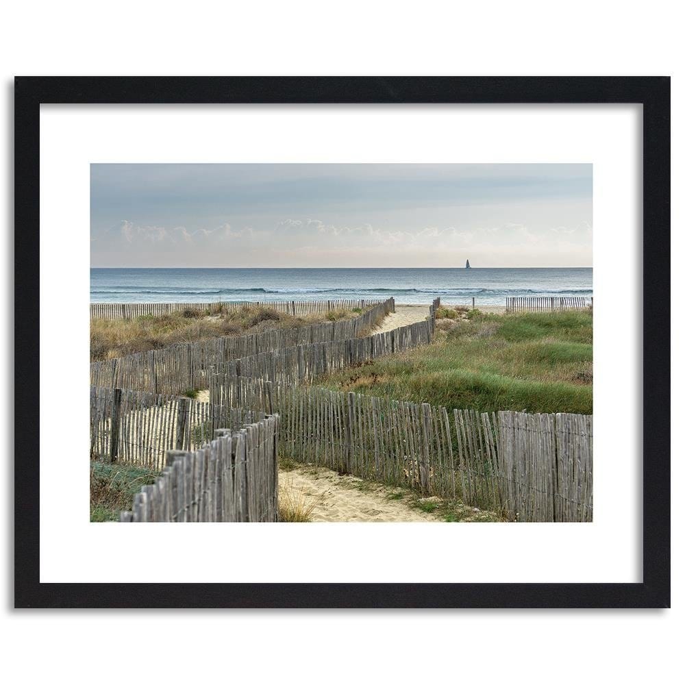 Glezna melnā rāmī - The Road To The Sea By Sand Dunes Home Trends