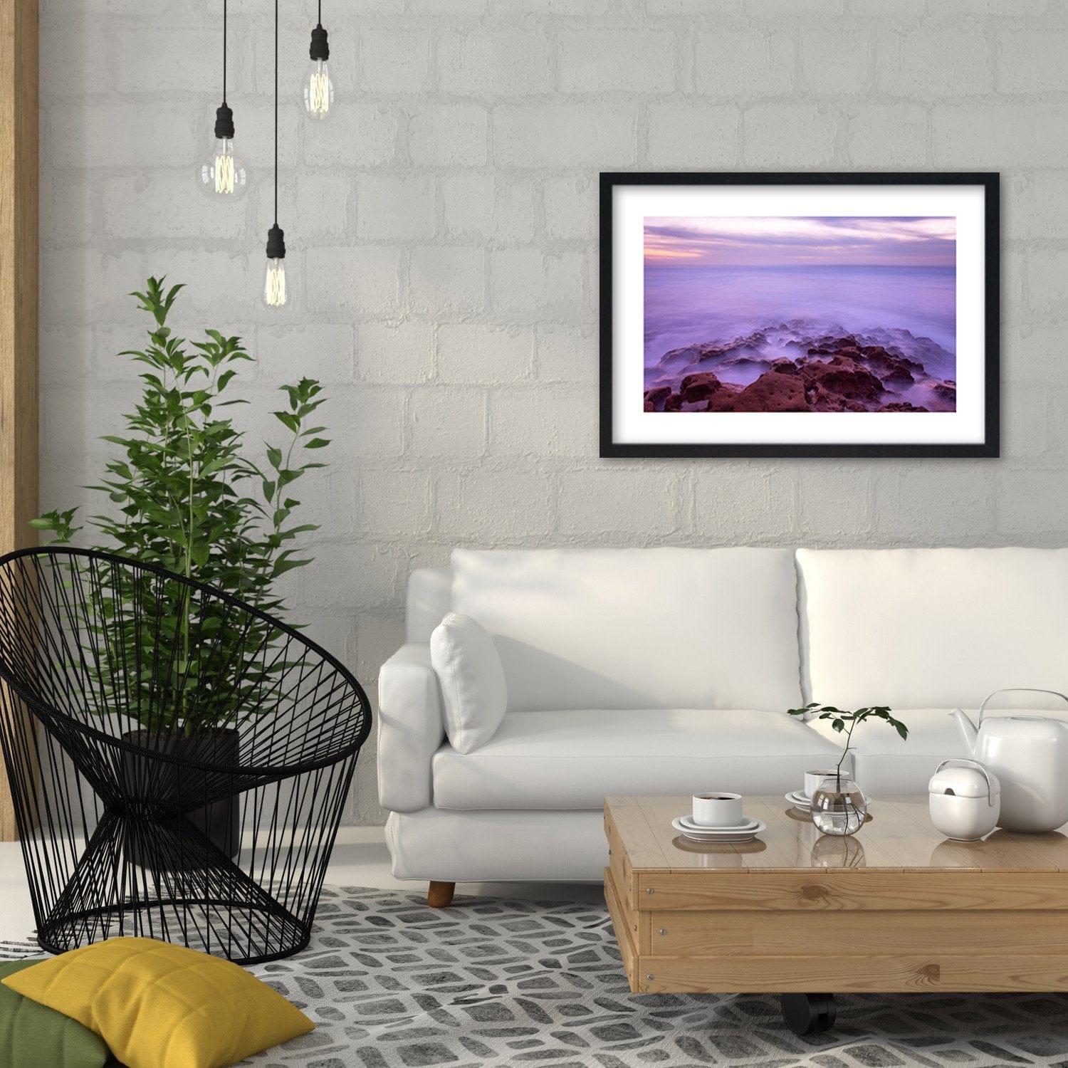 Glezna melnā rāmī - The Rocks In The Fog Home Trends