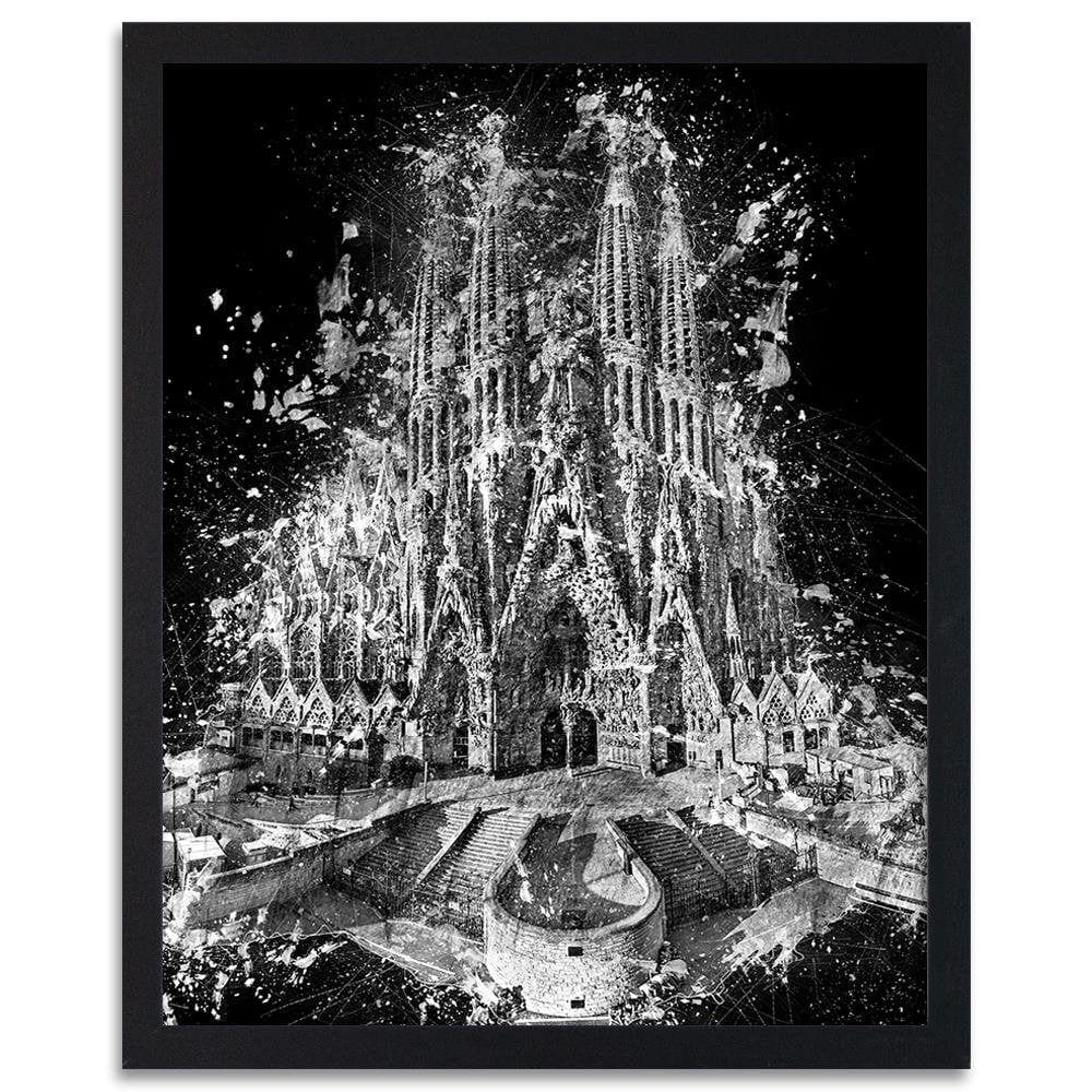 Glezna melnā rāmī - The Sagrada Familia In Barcelona Home Trends