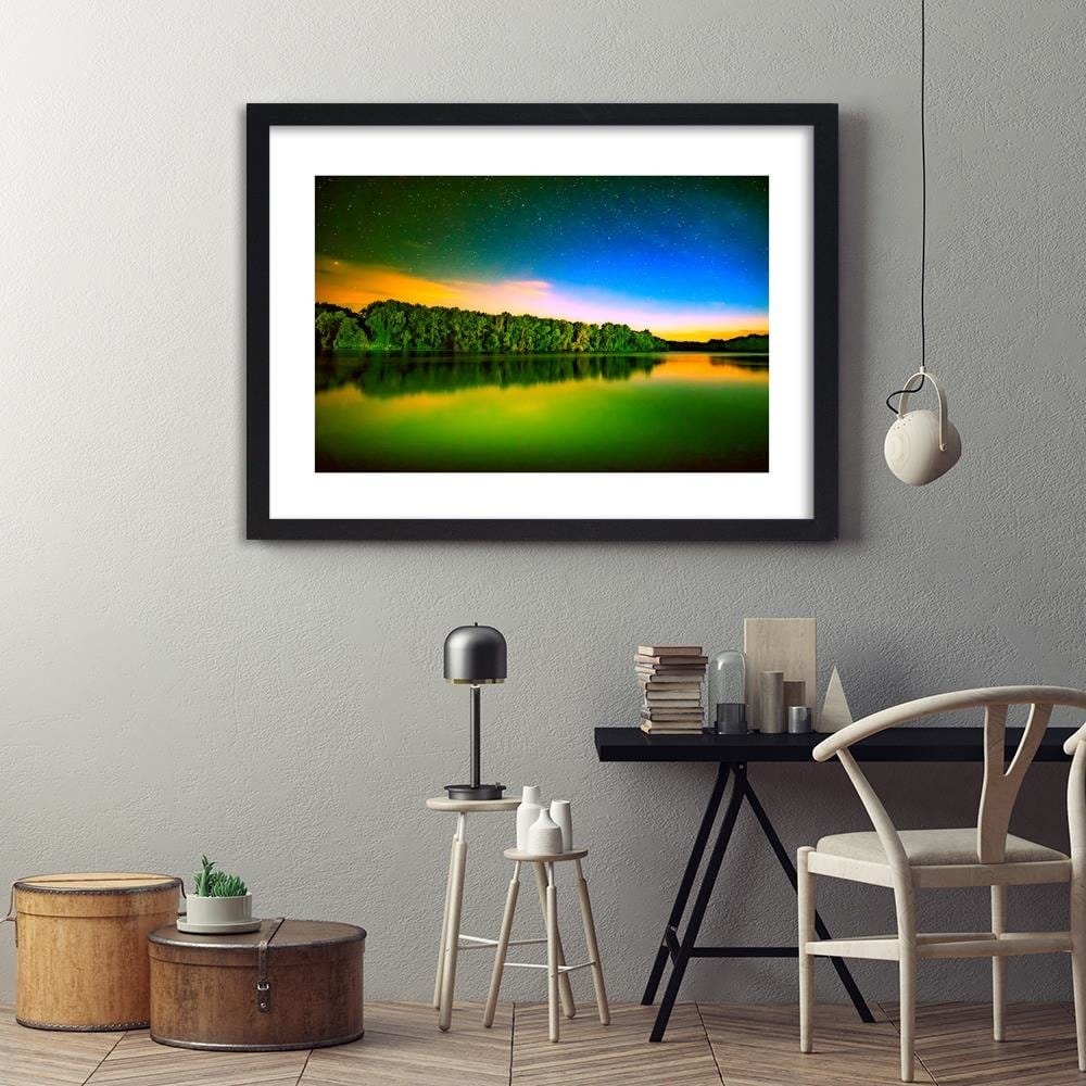 Glezna melnā rāmī - The Stars On The Lake 3 Home Trends
