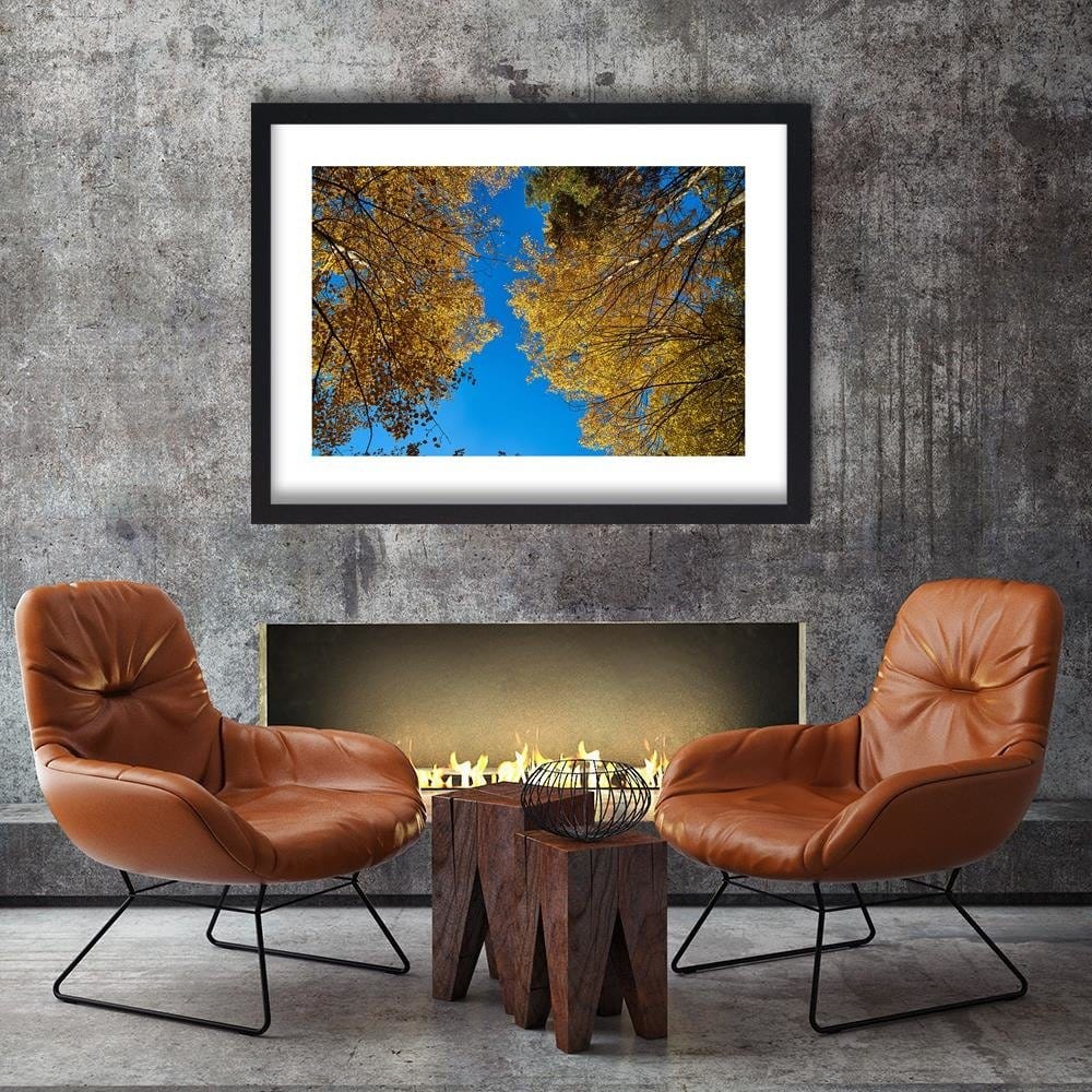 Glezna melnā rāmī - The Tops Of Trees In Autumn Home Trends