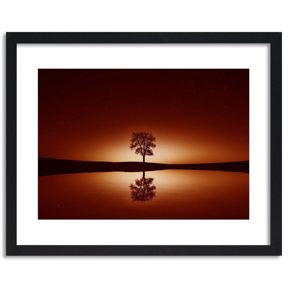 Glezna melnā rāmī - The Tree Under Starry Skies 4 Home Trends