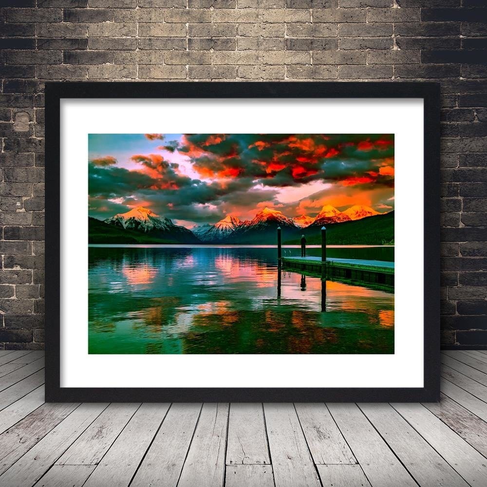 Glezna melnā rāmī - The View Of The Mountains From Bridge Home Trends