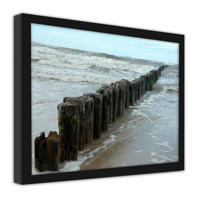 Glezna melnā rāmī - The waves on the Baltic Sea Home Trends