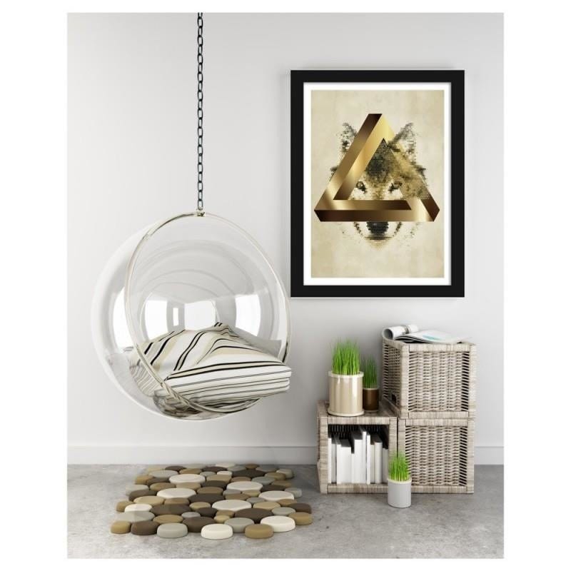 Glezna melnā rāmī - The wolf in the triangle Home Trends