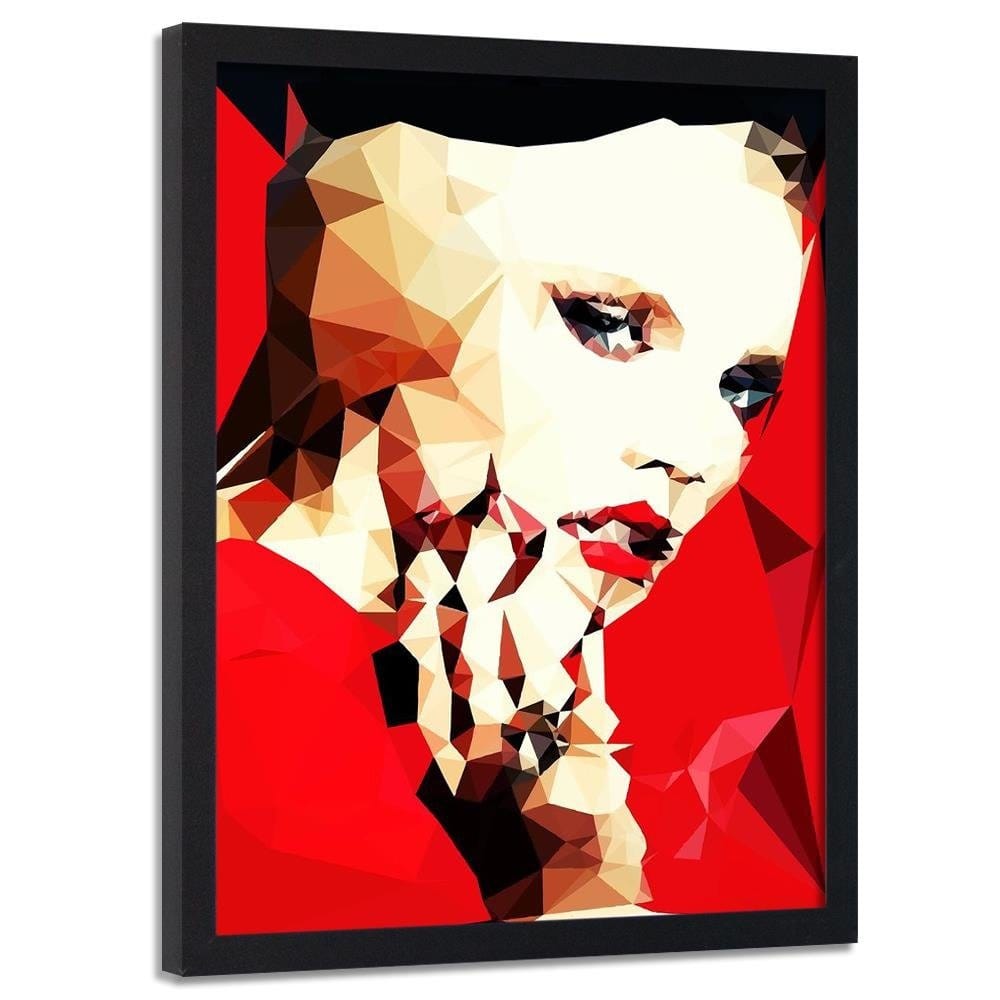 Glezna melnā rāmī - The Woman In Red Home Trends