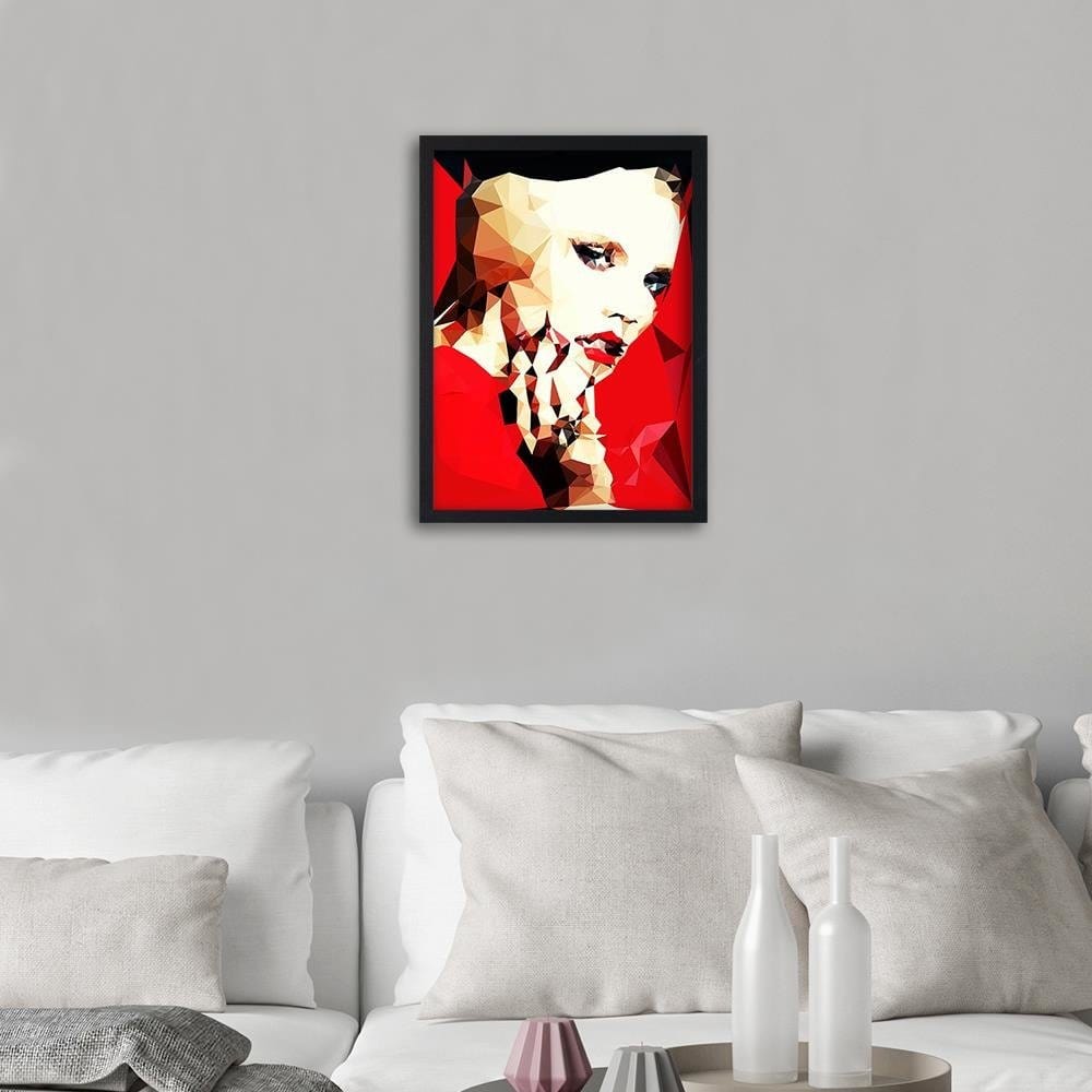 Glezna melnā rāmī - The Woman In Red Home Trends