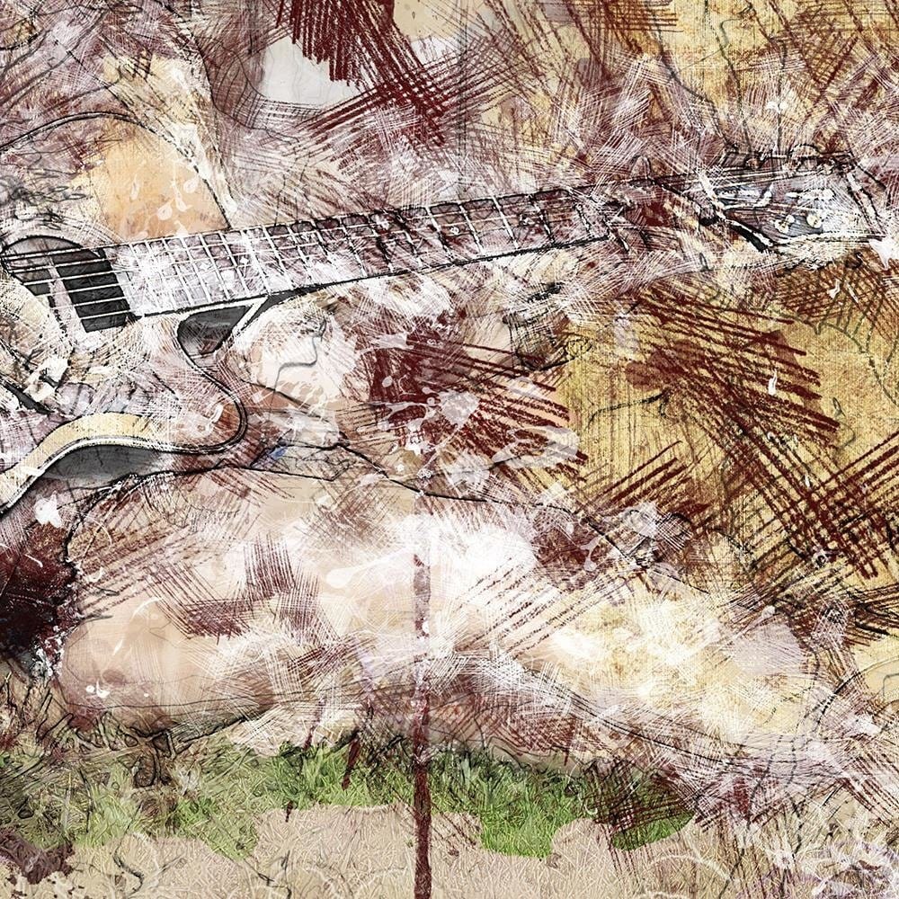 Glezna melnā rāmī - The Woman With A Guitar Abstraction Home Trends