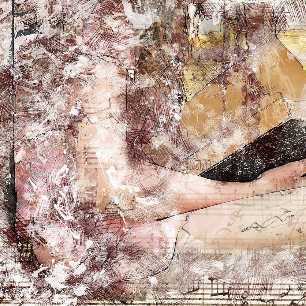 Glezna melnā rāmī - The Woman With The Book Abstraction Home Trends