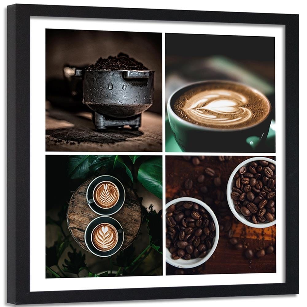 Glezna melnā rāmī - Theme Of Coffee In The Kitchen Home Trends