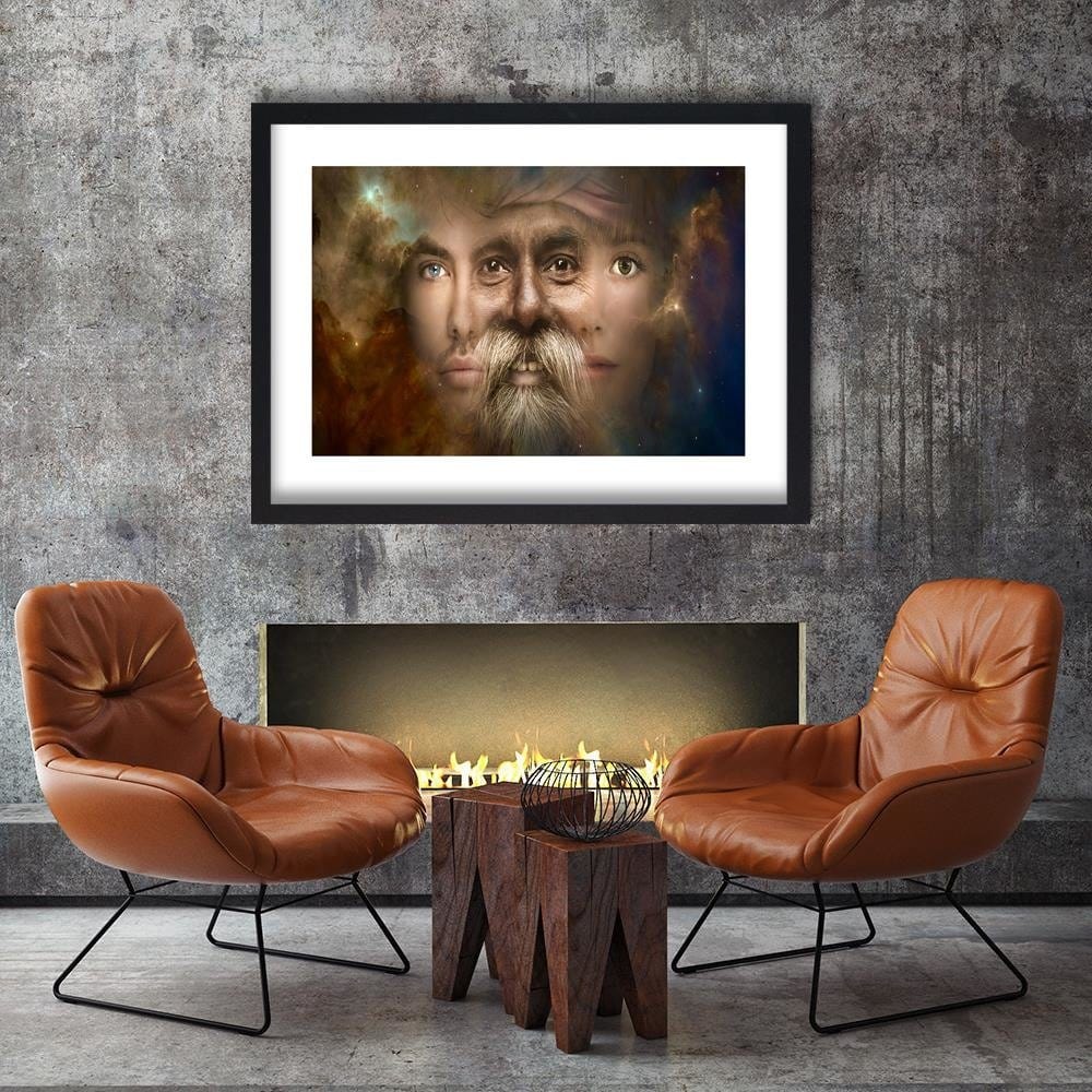 Glezna melnā rāmī - Three Faces Of Fantasy Home Trends