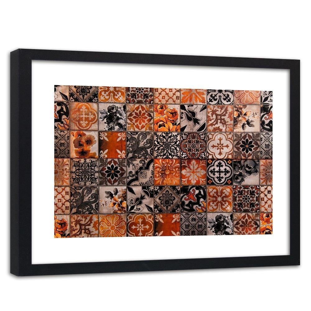 Glezna melnā rāmī - Tiles In Rustic Style Home Trends