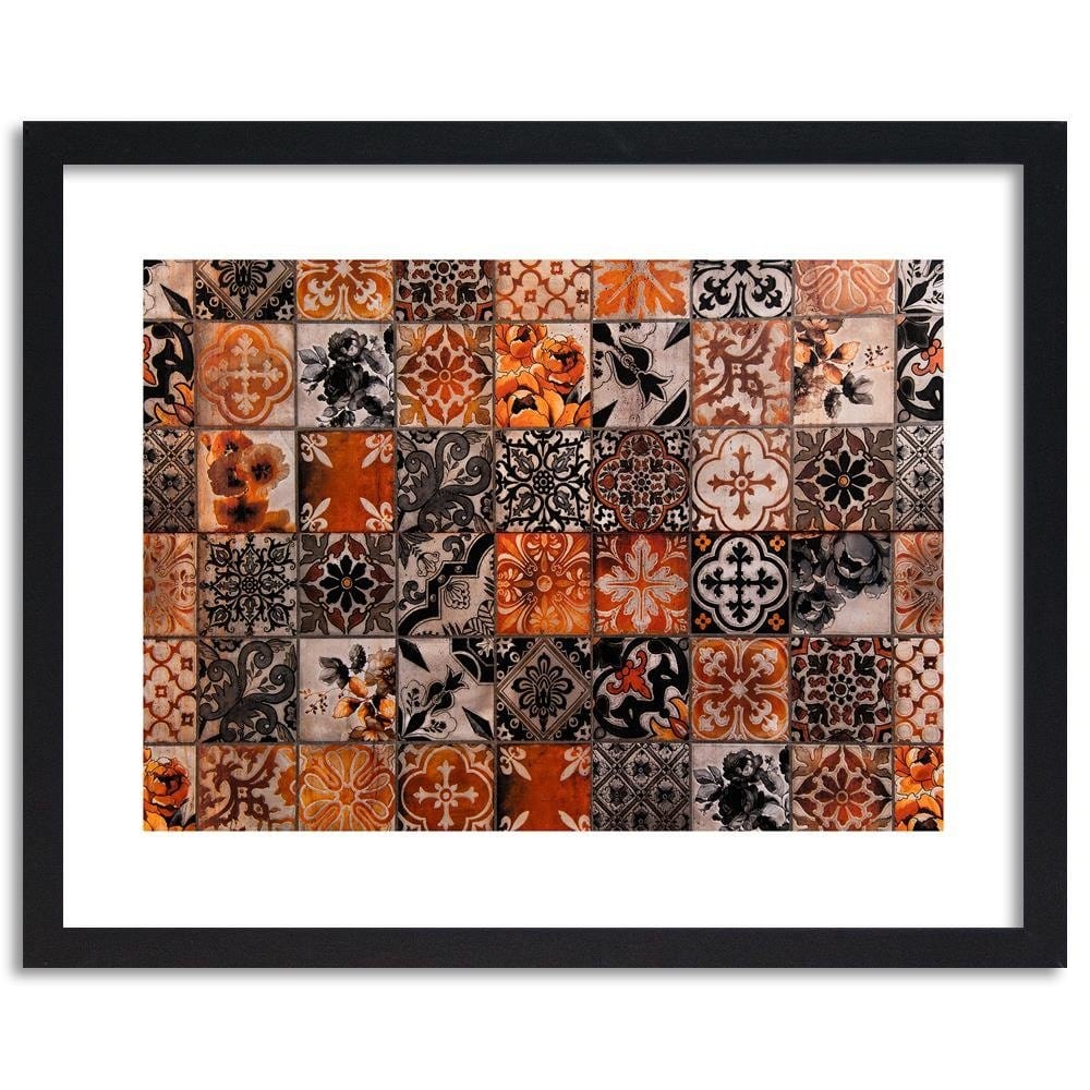 Glezna melnā rāmī - Tiles In Rustic Style Home Trends