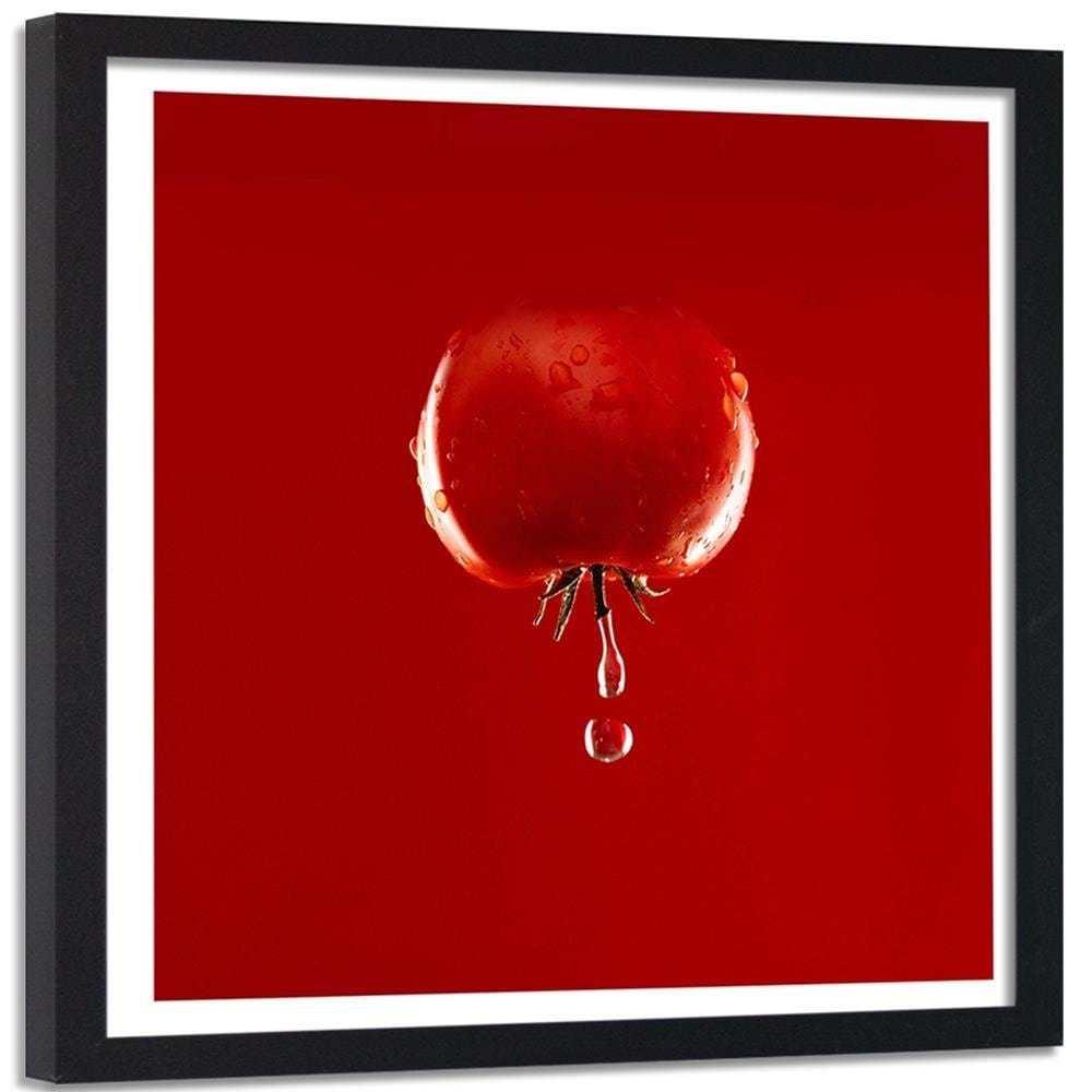 Glezna melnā rāmī - Tomato And Drops Of Water Home Trends