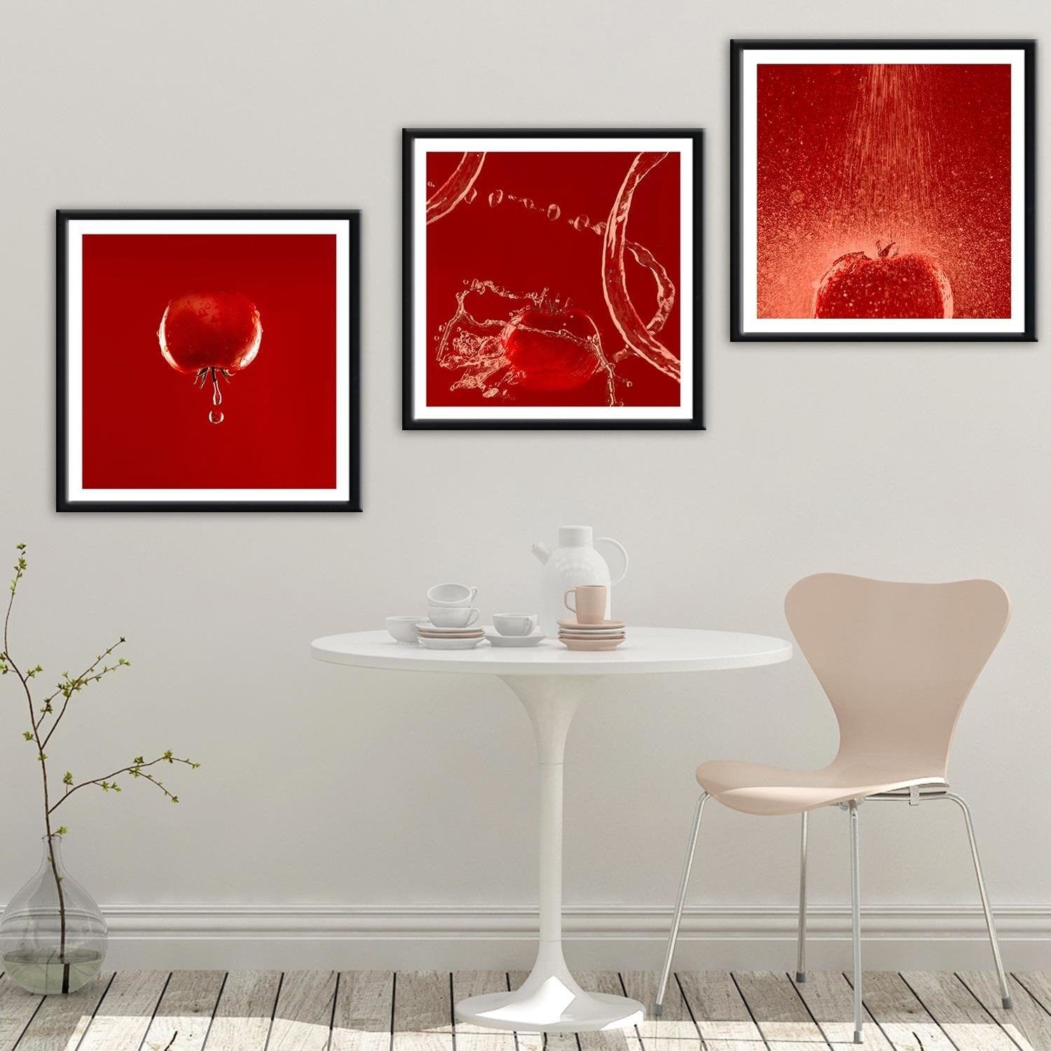 Glezna melnā rāmī - Tomato And Drops Of Water Home Trends