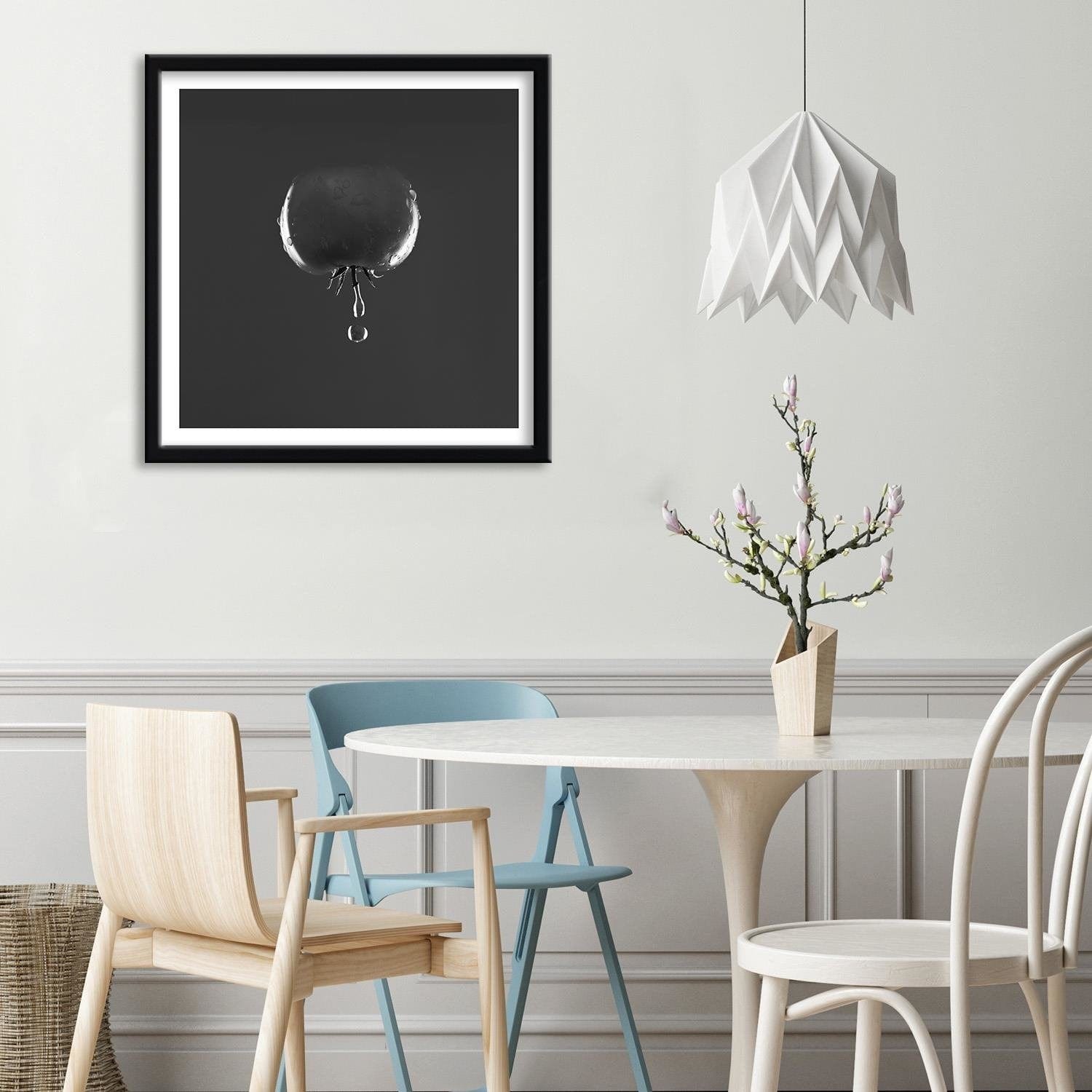 Glezna melnā rāmī - Tomato And Water Drops 2 Home Trends