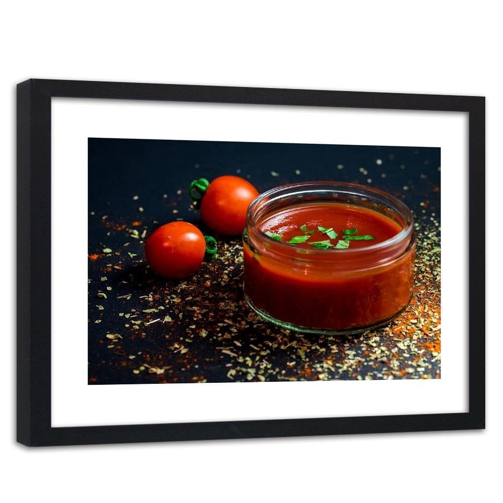 Glezna melnā rāmī - Tomato Cream Home Trends