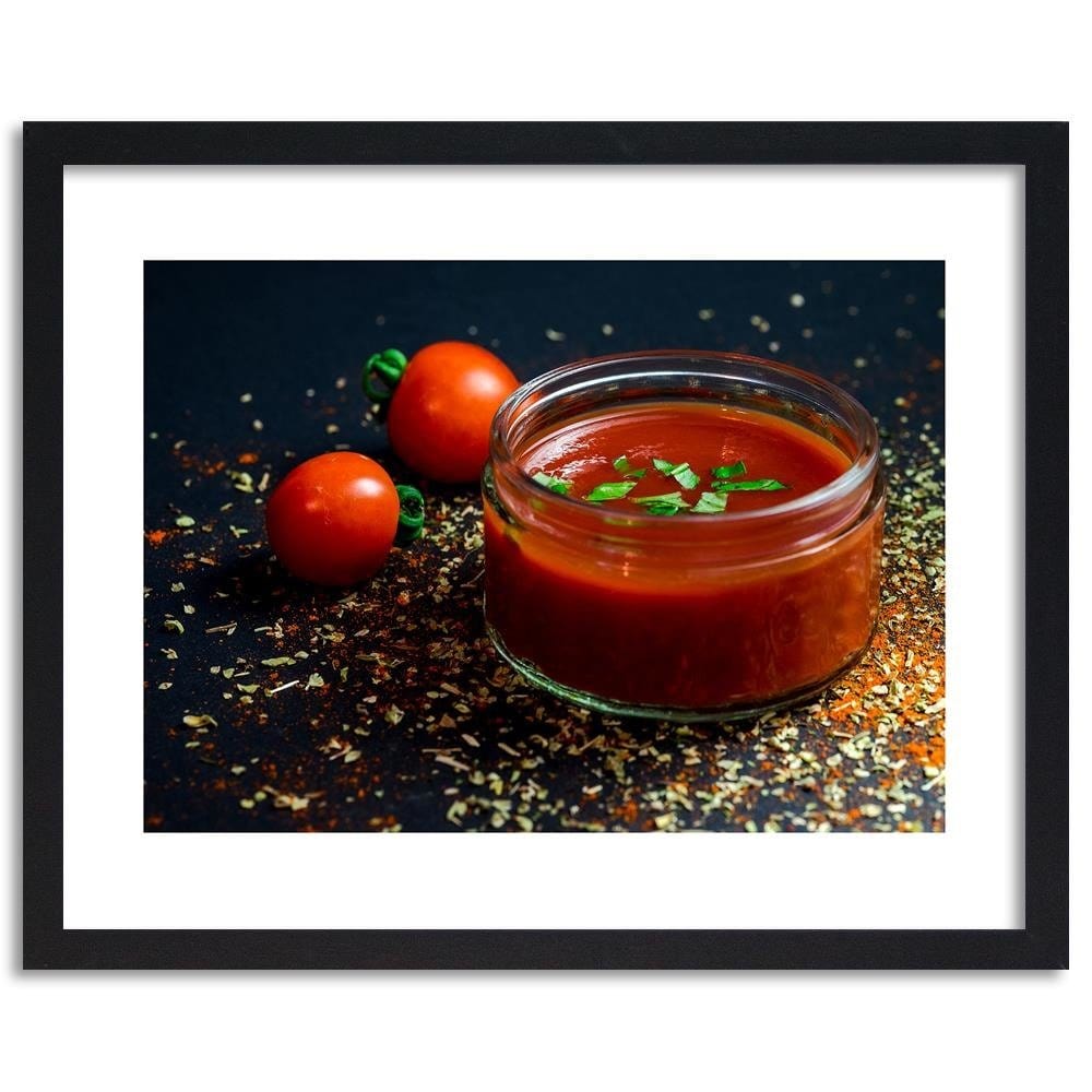 Glezna melnā rāmī - Tomato Cream Home Trends