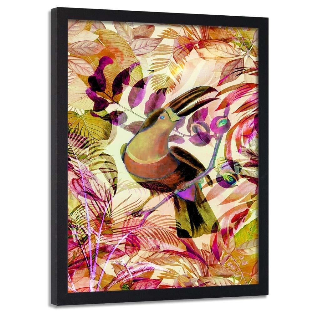 Glezna melnā rāmī - Toucan On The Branch Home Trends