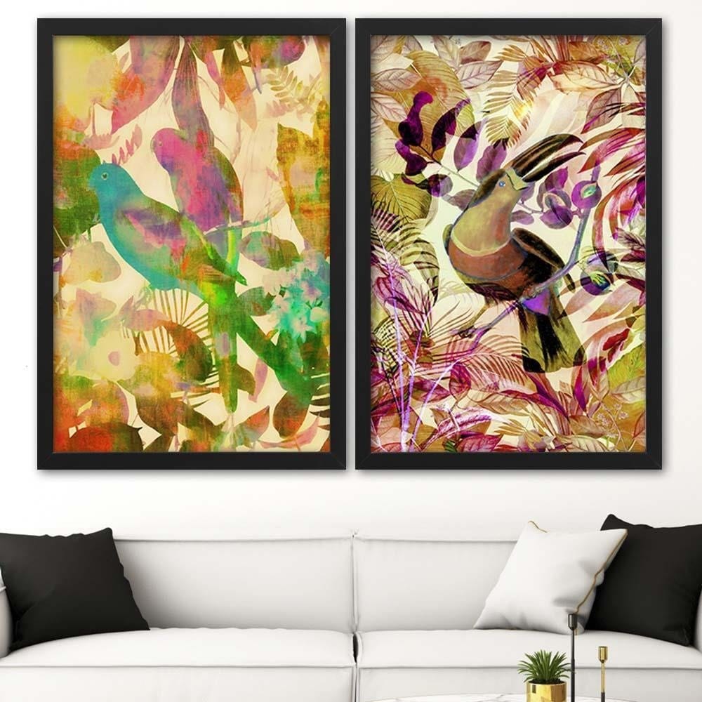 Glezna melnā rāmī - Toucan On The Branch Home Trends