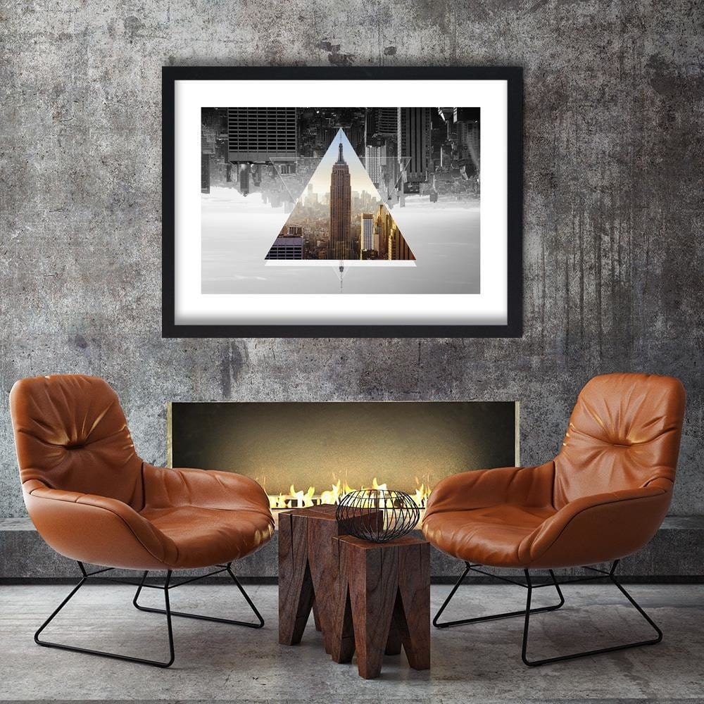 Glezna melnā rāmī - Tower 3 In The Triangle Home Trends