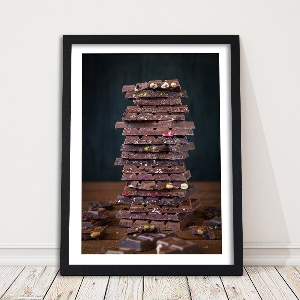 Glezna melnā rāmī - Tower With Chocolate Dessert Home Trends
