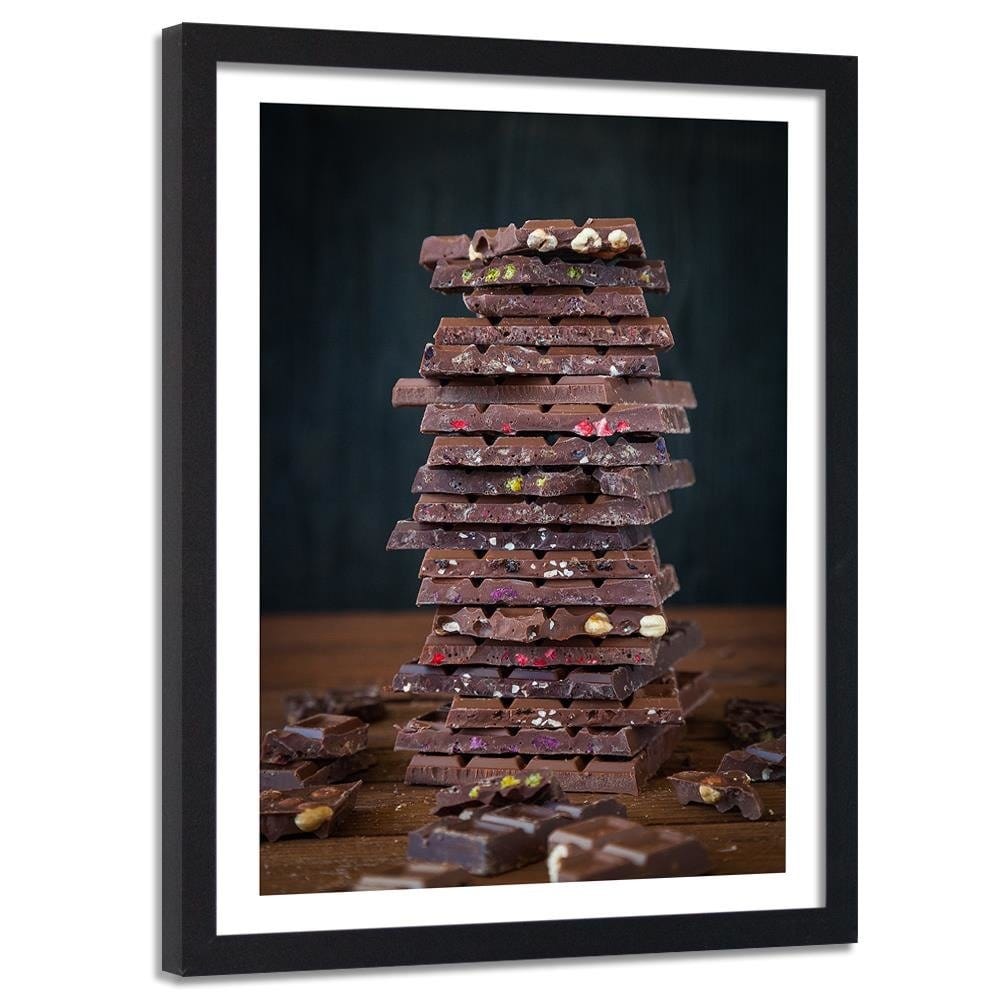 Glezna melnā rāmī - Tower With Chocolate Dessert Home Trends