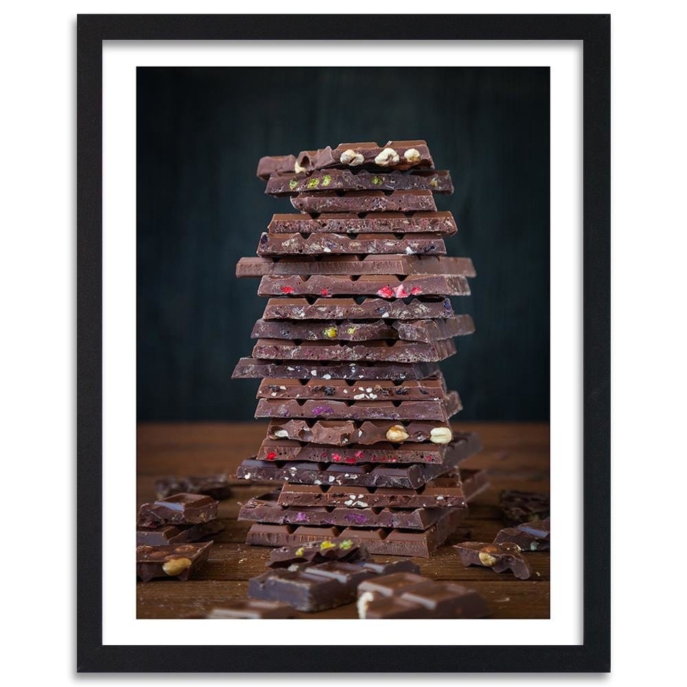 Glezna melnā rāmī - Tower With Chocolate Dessert Home Trends