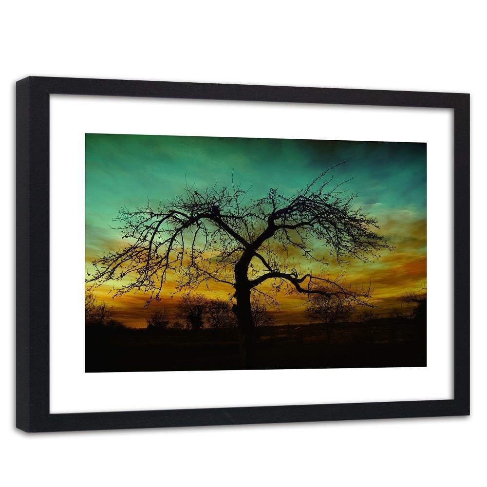 Glezna melnā rāmī - Tree At Dusk Home Trends