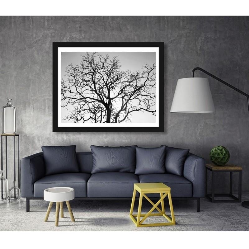 Glezna melnā rāmī - Tree crown Home Trends