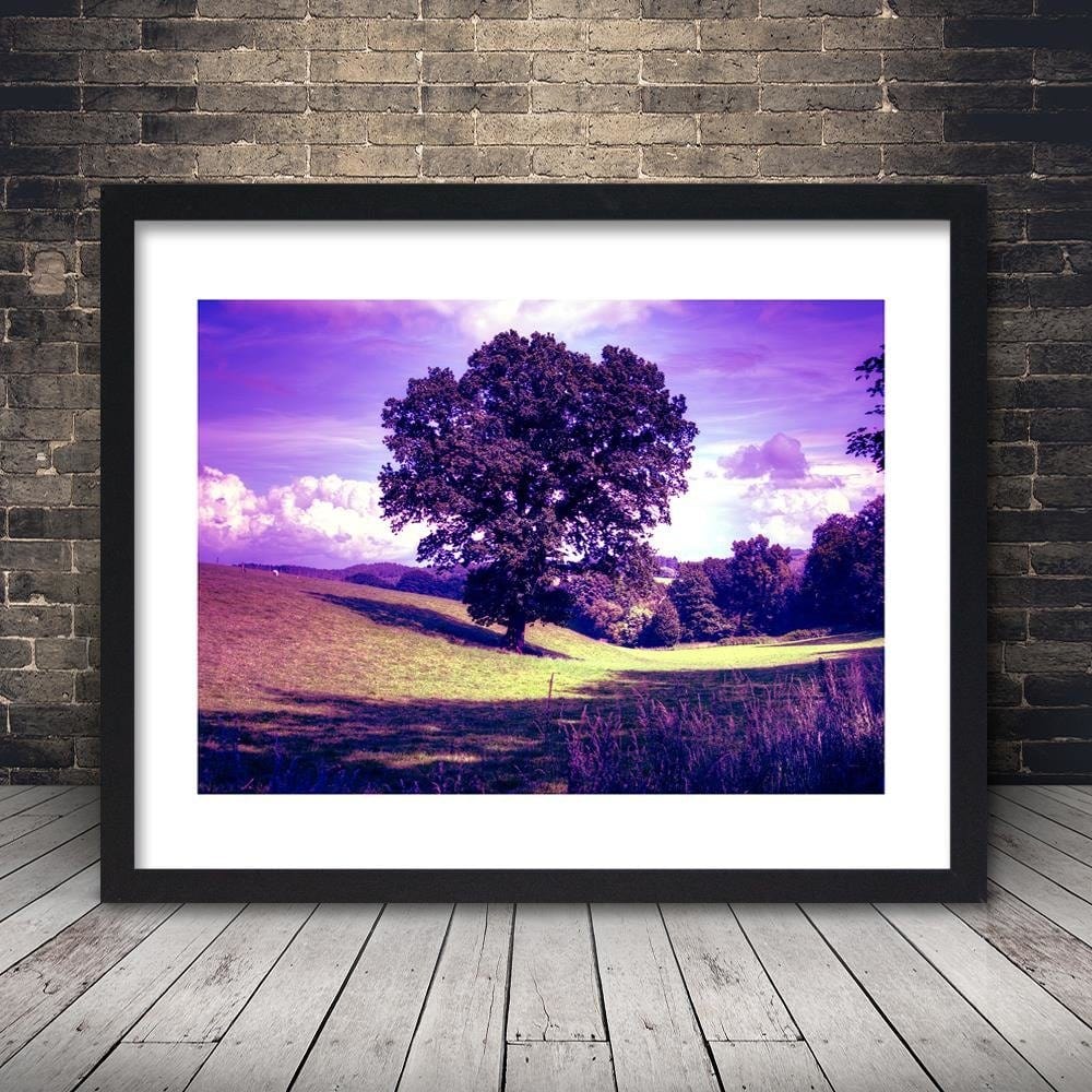 Glezna melnā rāmī - Tree In Violet Home Trends