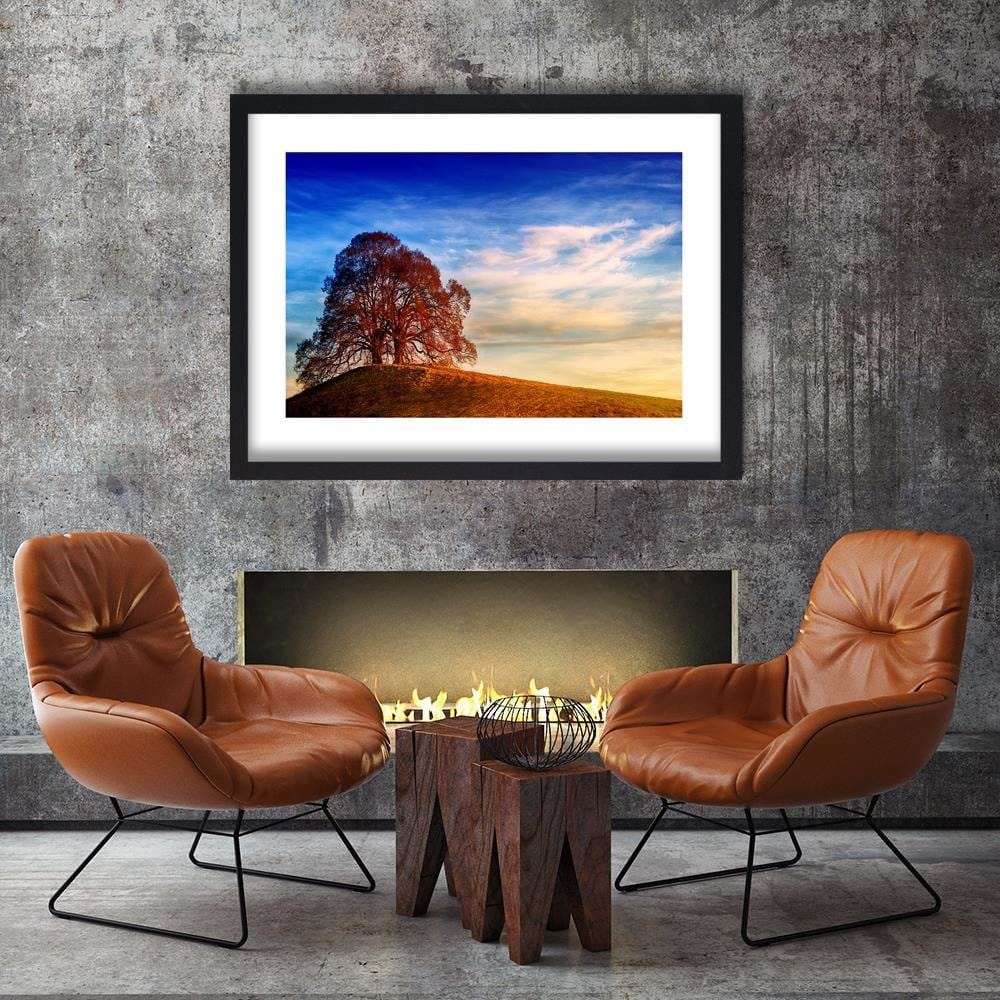 Glezna melnā rāmī - Tree On The Hill Home Trends