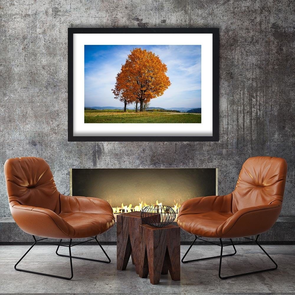 Glezna melnā rāmī - Tree On The Hill Home Trends