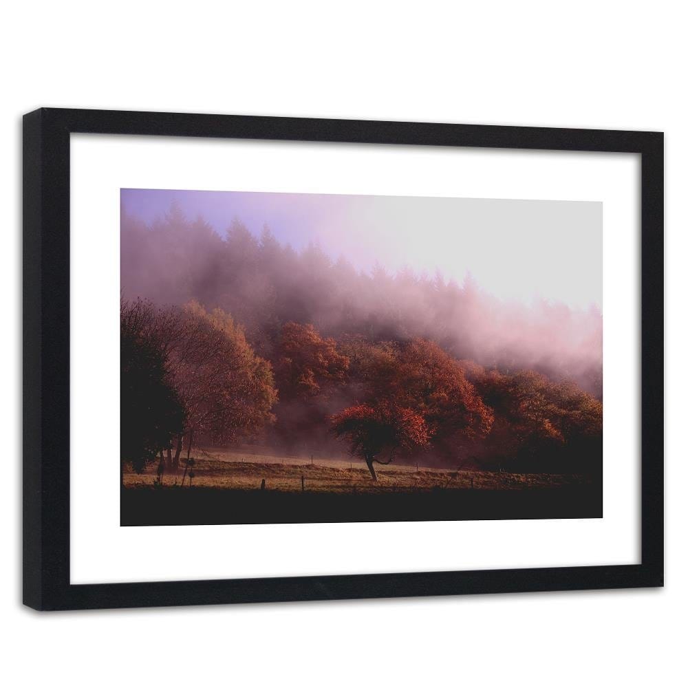 Glezna melnā rāmī - Trees In The Fog  Home Trends