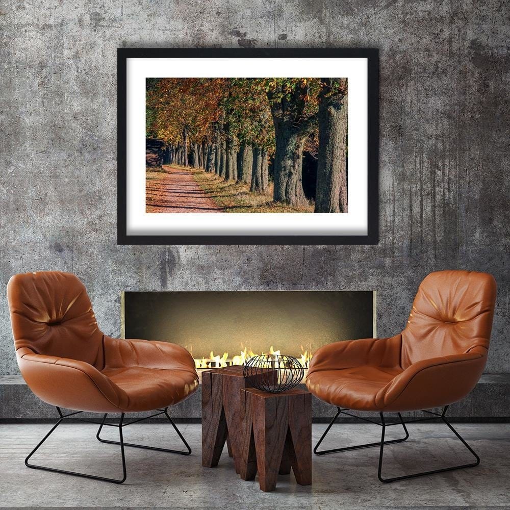 Glezna melnā rāmī - Trees In The Park In Autumn Home Trends
