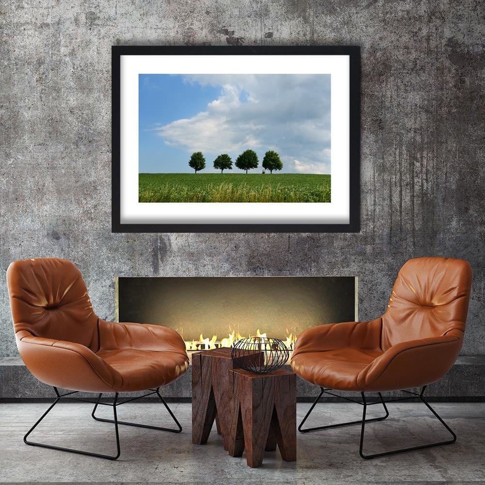 Glezna melnā rāmī - Trees On The Meadow Home Trends