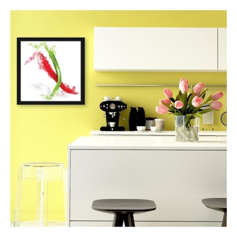 Glezna melnā rāmī - Two abstract chili peppers Home Trends