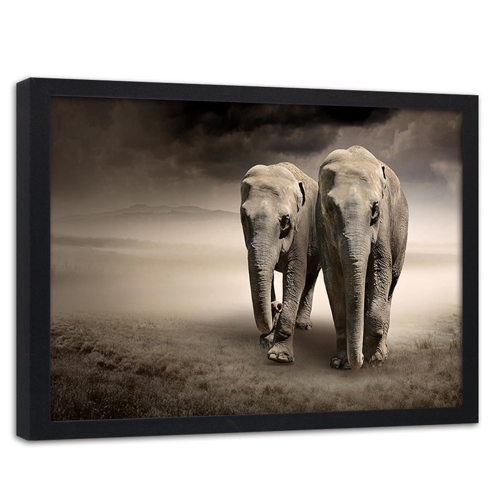 Glezna melnā rāmī - Two Elephants Home Trends