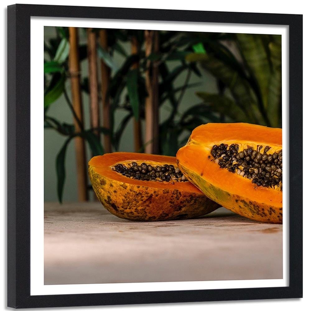 Glezna melnā rāmī - Two Halves Of Papaya Home Trends