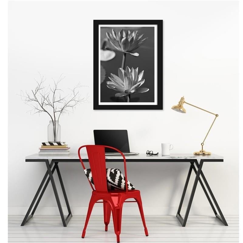 Glezna melnā rāmī - Two water lilies Home Trends
