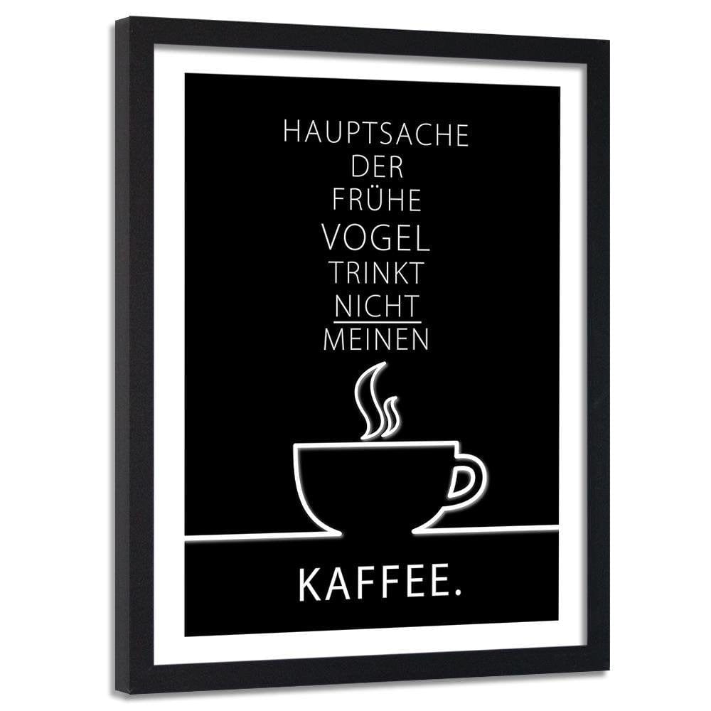 Glezna melnā rāmī - Typography Coffee Home Trends