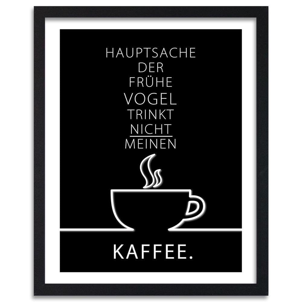 Glezna melnā rāmī - Typography Coffee Home Trends