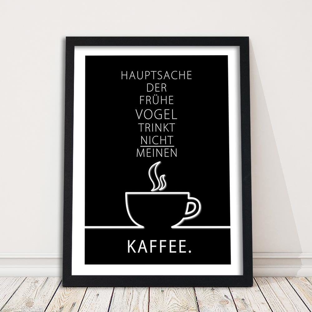 Glezna melnā rāmī - Typography Coffee Home Trends
