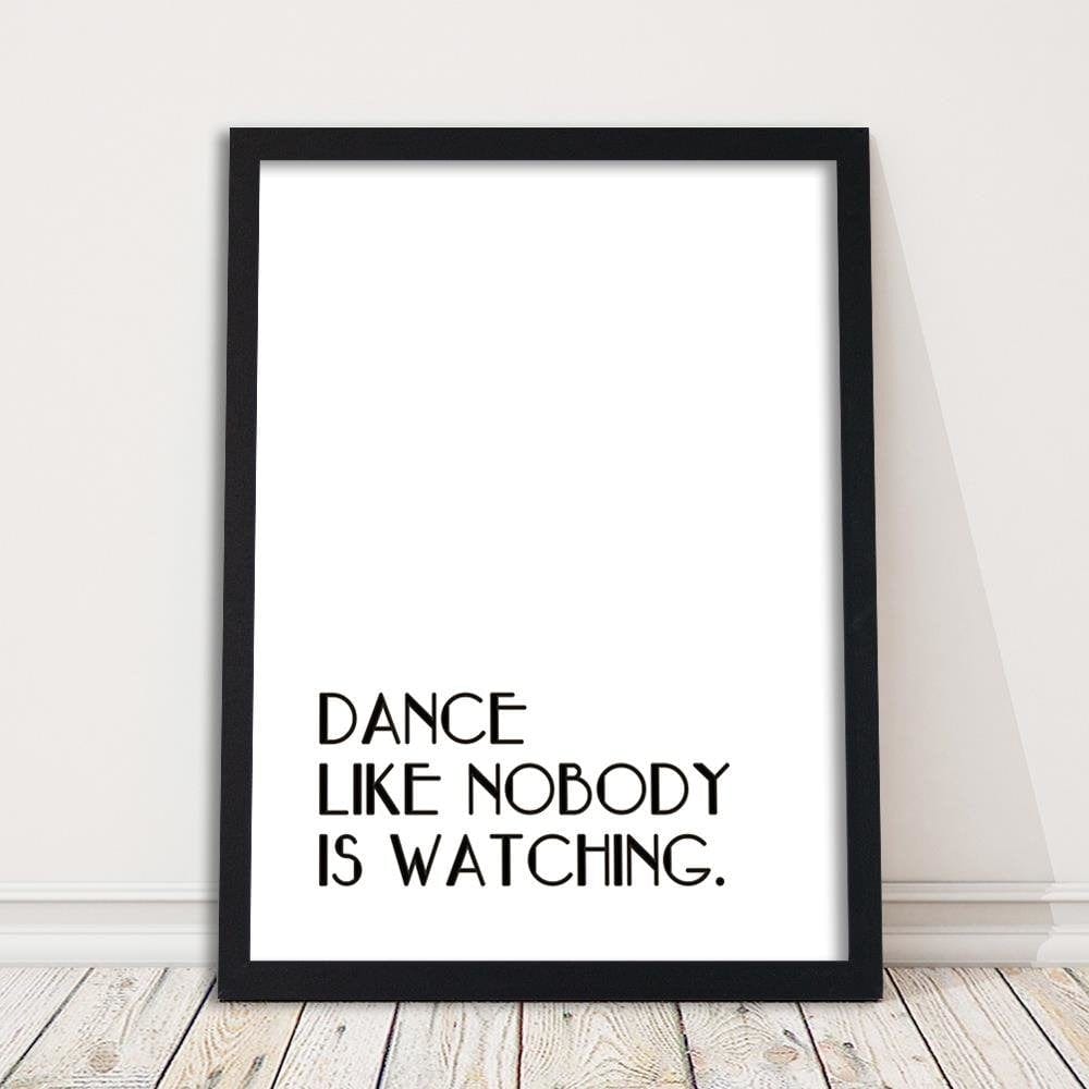 Glezna melnā rāmī - Typography Dance Home Trends
